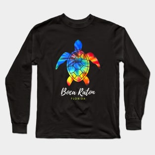 Boca Raton Florida Sea Turtle Conservation Tie Dye Long Sleeve T-Shirt